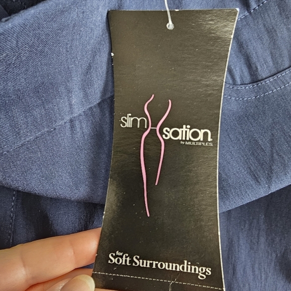 Soft Surroundings 5AC10 Straight Leg Ankle Pants in Navy Blue NWT - Picture 3 of 6